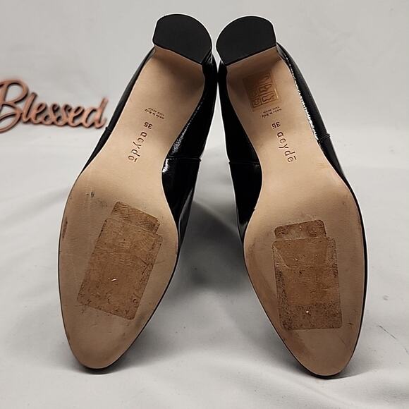 AEYDE DONNA 55MM BLACK PATENT CALF LEATHER MADE IN SPAIN LADIES 35 NWOB GORGEOUS - Picture 15 of 16